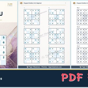 Diagonal Sudoku 6x6: 1,200 Printable Puzzles with Answers Bild 12