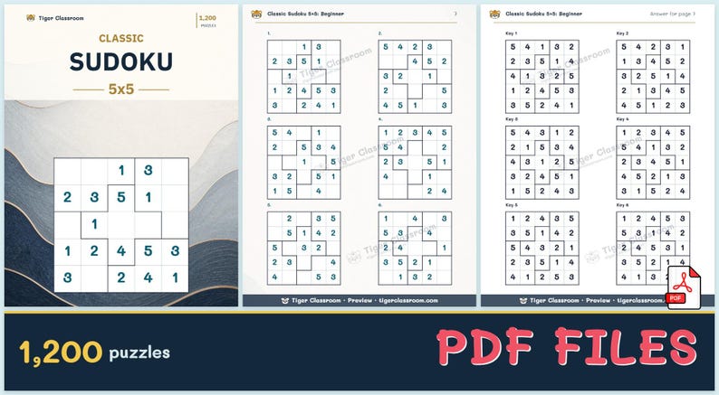 Classic Sudoku 5x5: 1,200 Printable Puzzles with Answers image 12