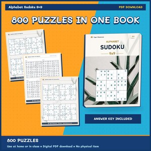 Alphabet Sudoku 9x9: 800 Printable Puzzles with Answers imagem 9