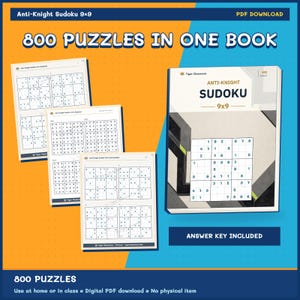 Anti-Knight Sudoku 9x9: 800 Printable Puzzles with Answers image 9