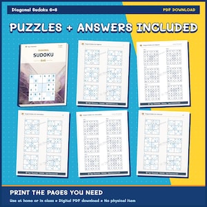 Diagonal Sudoku 6x6: 1,200 Printable Puzzles with Answers Bild 11