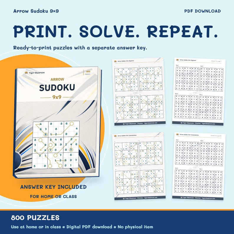 Arrow Sudoku 9x9: 800 Printable Puzzles with Answers image 10