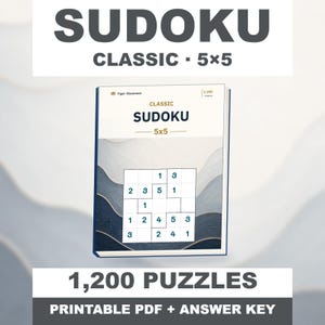 Classic Sudoku 5x5: 1,200 Printable Puzzles with Answers image 1