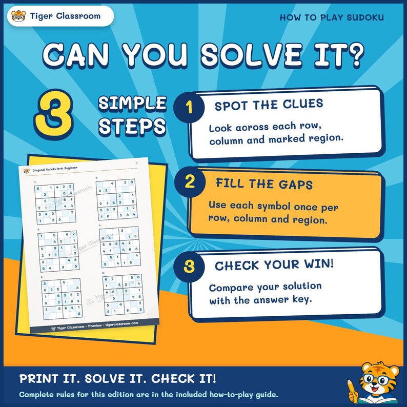Diagonal Sudoku 6x6: 1,200 Printable Puzzles with Answers Bild 5