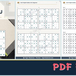 Anti-Knight Sudoku 9x9: 800 Printable Puzzles with Answers image 12