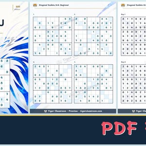 Diagonal Sudoku 9x9: 800 Printable Puzzles with Answers imagen 12