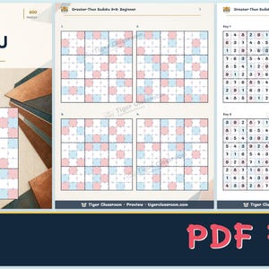 Greater-Than Sudoku 9x9: 800 Printable Puzzles with Answers image 12