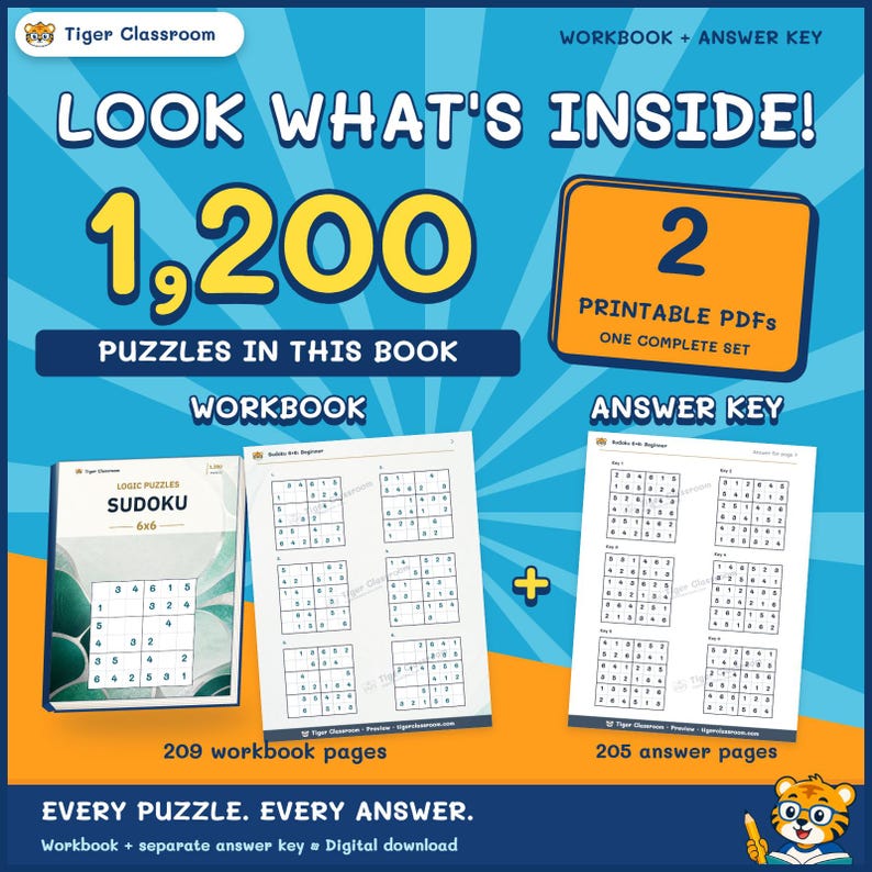 Classic Sudoku 6x6: 1,200 Printable Puzzles with Answers image 2
