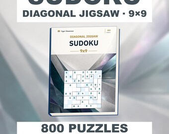 Diagonal Jigsaw Sudoku 9x9: 800 Printable Puzzles with Answers