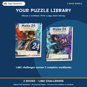 Make 24 Printable Math Puzzles: All Possible Solvable Sets, 1–13 Bundle image 6