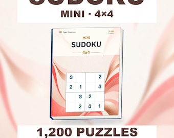 Mini Sudoku 4x4: 1,200 Printable Puzzles with Answers