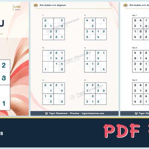 Mini Sudoku 4x4: 1,200 Printable Puzzles with Answers image 12