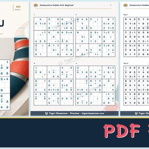 Consecutive Sudoku 9x9: 800 Printable Puzzles with Answers image 12