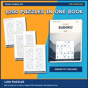 Classic Sudoku 5x5: 1,200 Printable Puzzles with Answers image 9