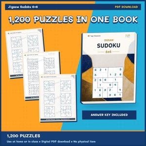 Jigsaw Sudoku 6x6: 1,200 Printable Puzzles with Answers image 9