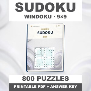 Windoku Sudoku 9x9: 800 Printable Puzzles with Answers 画像 1