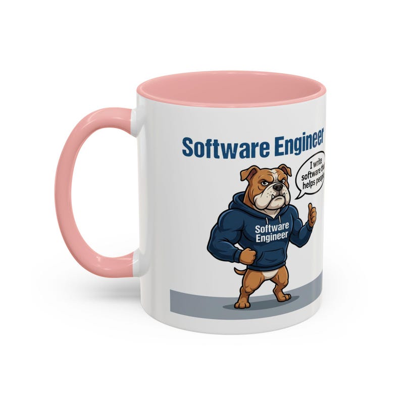 Tazza con cane con cartone animato "Sviluppatore Web vs Ingegnere del Software" / Tazza da caffè divertente per programmatori immagine 14