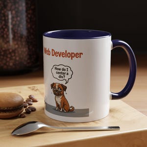 Tazza con cane con cartone animato "Sviluppatore Web vs Ingegnere del Software" / Tazza da caffè divertente per programmatori immagine 10