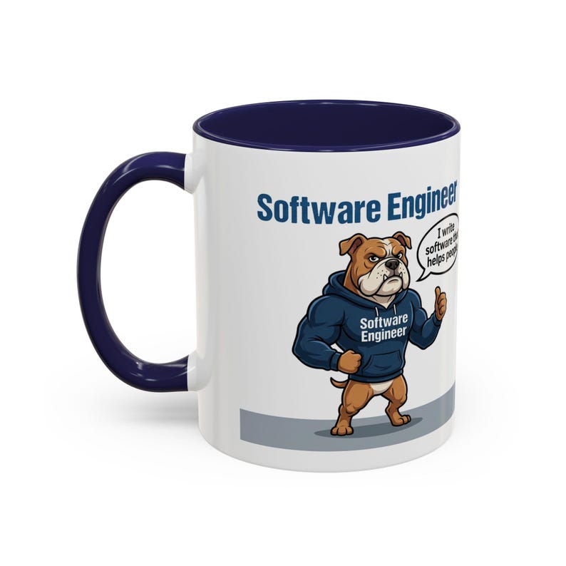 Tazza con cane con cartone animato "Sviluppatore Web vs Ingegnere del Software" / Tazza da caffè divertente per programmatori immagine 8