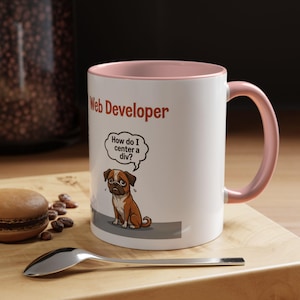 Tazza con cane con cartone animato "Sviluppatore Web vs Ingegnere del Software" / Tazza da caffè divertente per programmatori immagine 16