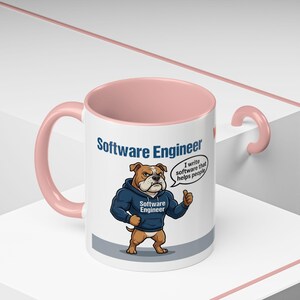 Tazza con cane con cartone animato "Sviluppatore Web vs Ingegnere del Software" / Tazza da caffè divertente per programmatori immagine 17