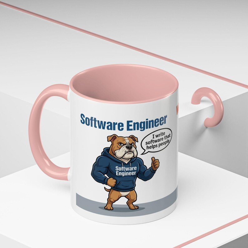 Tazza con cane con cartone animato "Sviluppatore Web vs Ingegnere del Software" / Tazza da caffè divertente per programmatori immagine 17