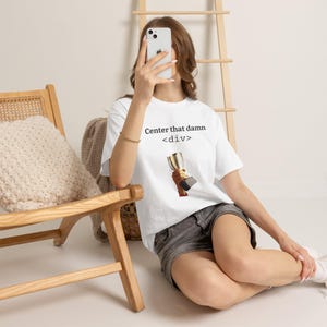 Rolig programmerare-t-shirt, Center That Damn Div-t-shirt, kodningshumor-gåva