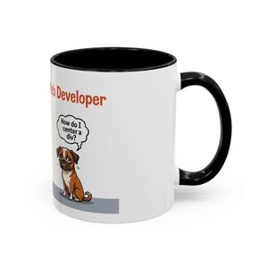 Tazza con cane con cartone animato "Sviluppatore Web vs Ingegnere del Software" / Tazza da caffè divertente per programmatori immagine 2
