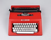 Olivetti Collage - Vintage Typewriter - New ribbon Black red
