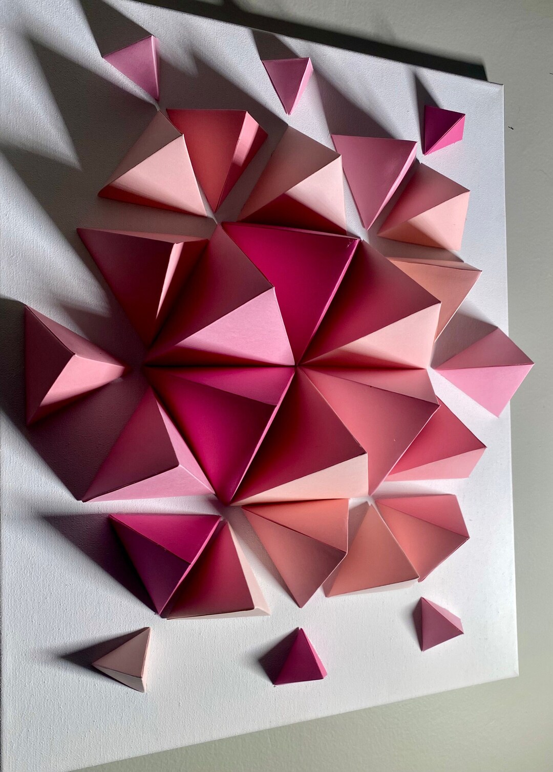 Pink 3D Paper Art Wall Sculpture Etsy