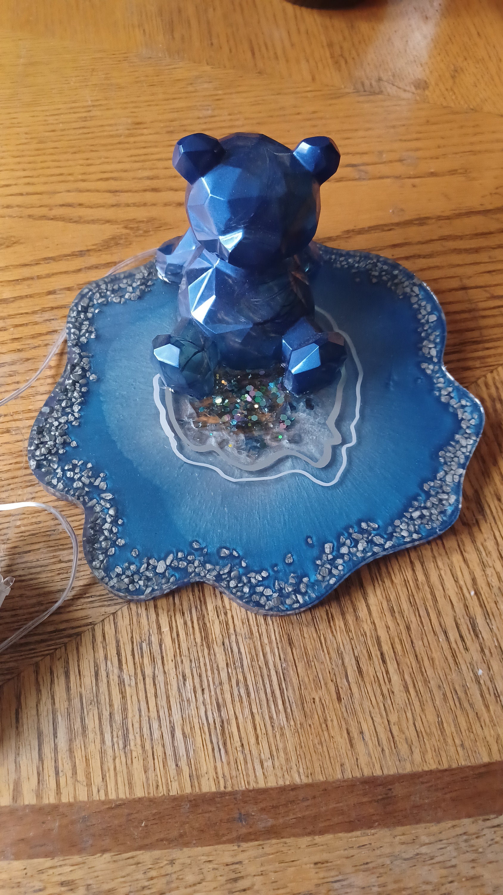 ブルーベアリー ライトアップベア ジオード付き-stat007 - Etsy 日本