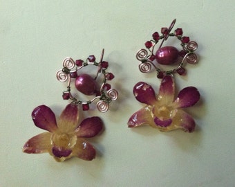Real Orchid Earrings