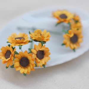 Sunflower Mulberry Paper, Mulberry Paper Flowers, Yellow Sunflower, Flower Craft Project, DIY flower supplies, Sunflower Paper Flowers