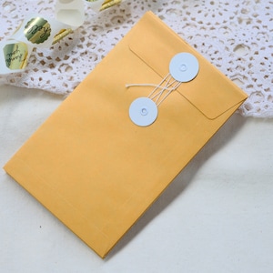 Conjunto de 10 sobres de cuerda y corbata Kraft marrón, sobres de cierre de botón, sobres marrones, sobres Kraft, sobres de corbata, sobres de invitación