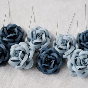Dark Blue Mulberry Paper Roses: Wedding Decorations, DIY Craft Flowers