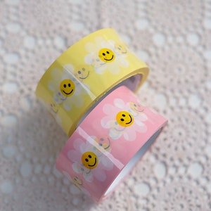 Daisy Flower Tape, Packing Tape, Decorative Packing Tape, Gift Packing Tape, Smile Packing Tape, Self Adhesive Packaging Tape