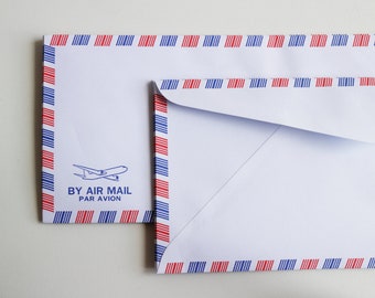 Set of 20 Classic Airmail Envelopes.