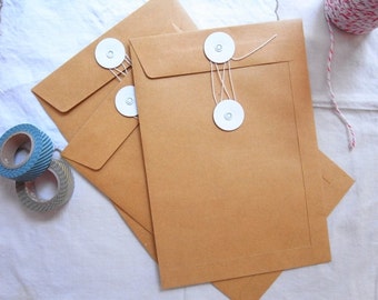 Brown kraft string & tie envelope, String and Button envelopes