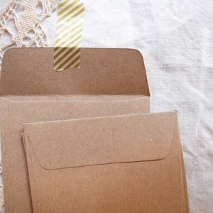 ECO Kraft Square Envelopes, Brown Paper Envelopes, Kraft Envelopes, Wedding Favors image 2