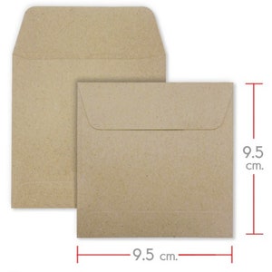 ECO Kraft Square Envelopes, Brown Paper Envelopes, Kraft Envelopes, Wedding Favors image 4