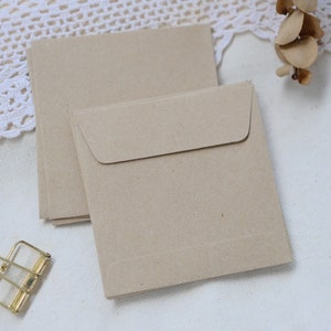 Sobres cuadrados ECO Kraft, sobres de papel marrón, sobres Kraft, favores de boda
