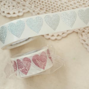 Adesivos de coração com glitter brilhante, adesivos em forma de coração, adesivos de selo de namorados, adesivos de coração prateados, adesivos de coração rosa