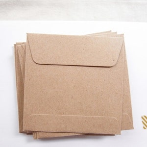 ECO Kraft Square Envelopes, Brown Paper Envelopes, Kraft Envelopes, Wedding Favors image 1