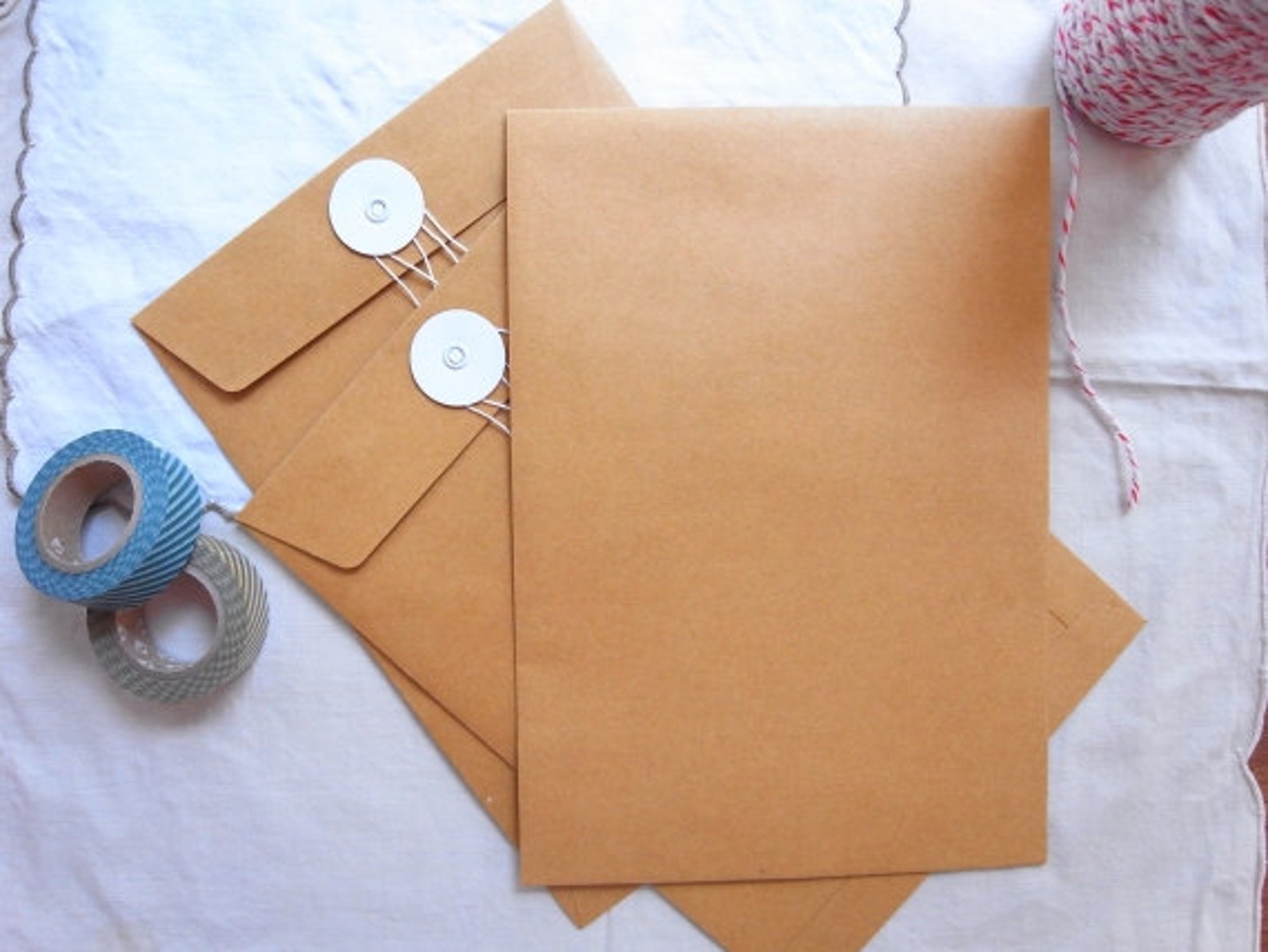 Brown Kraft String & Tie Envelope, String and Button Envelopes Etsy