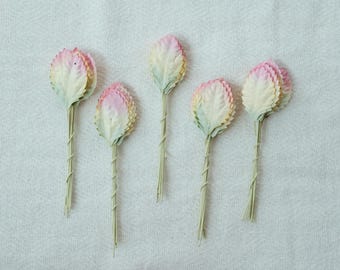 Mulberry Paper Leaves, Scrapbooking Embellishments, Handmade Floral Craft