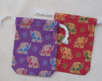 Custodia con coulisse in stile tailandese, borsa con coulisse elefante, custodia con coulisse in cotone, borse regalo riutilizzabili