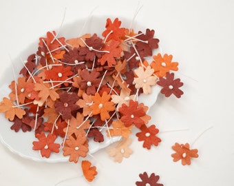 Autumn Brown Flower Mulberry Paper, Handmade Paper flowers, Card Making,  Flower Embellishments, Scrapbooking projects.