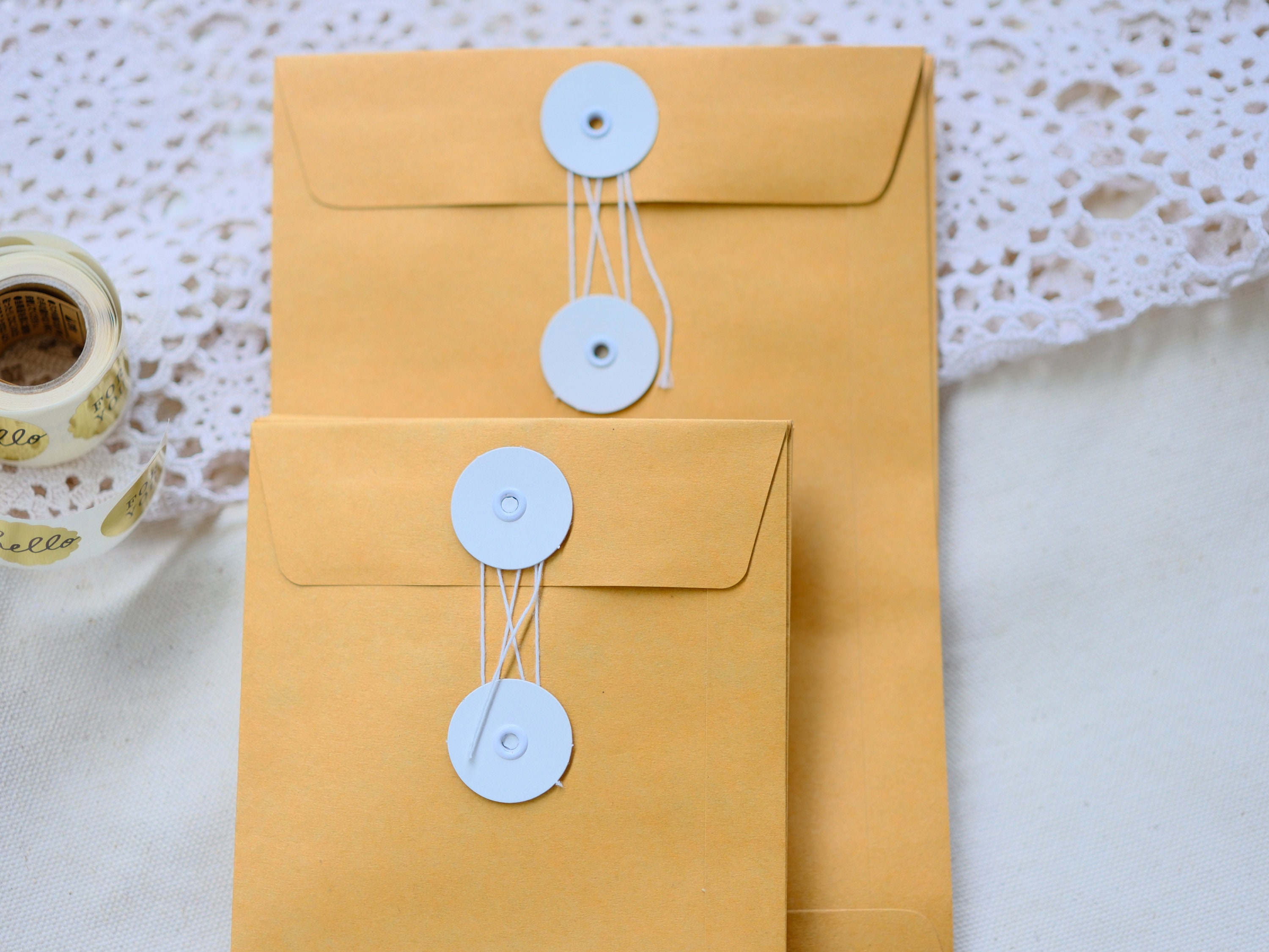 Kraft String Tie Envelopes, Brown Invitation Envelopes, Set of 10 - Etsy