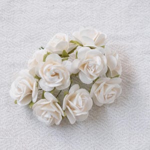 Ivory Mulberry Paper Flowers, White Paper flowers, Mulberry Paper Rose, DIY Wedding Supply, White Paper Roses