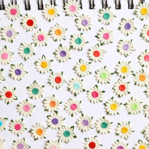 100 pcs. Mixed Flower Die Cuts, Mulberry Paper Flowers, Embellishment Scrapbooking, Flower Die Cuts